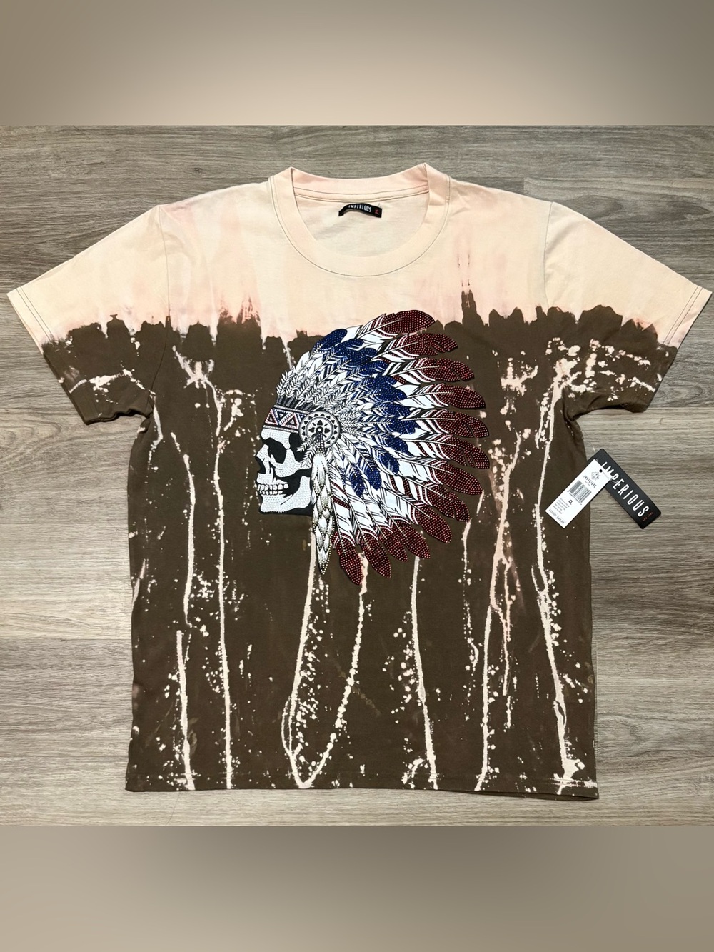 Native American Skull Headdress Affliction Sty Shirt: X-Large MSRP $49 Live Fast